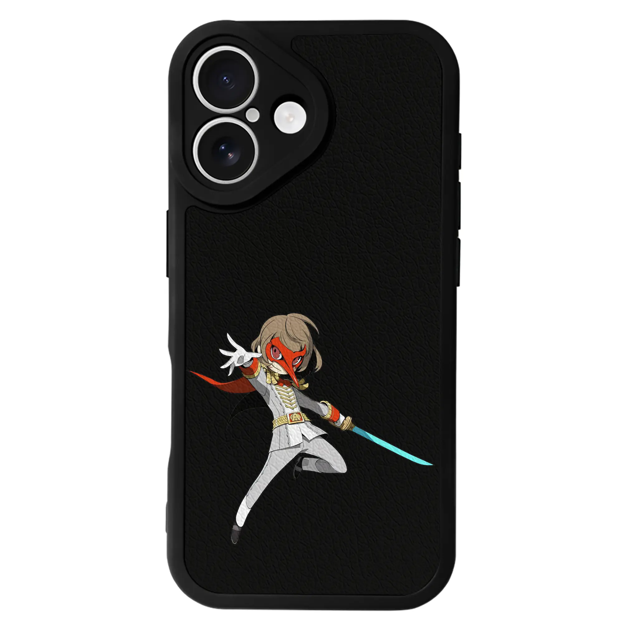 ペルソナ グッズ,明智吾郎 - IPhone 16シリーズ対応 ・ シリコンスマホケース ・ レザー調 ・ 高精度フィット ・ 耐衝撃 ・ ワイヤレス充電対応 ・ 精密カット